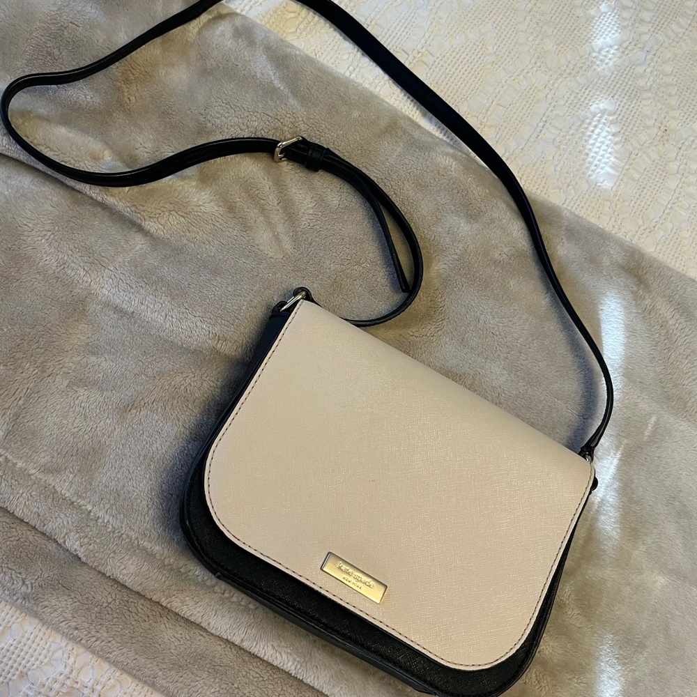 Black and cream color block Kate spade cross body